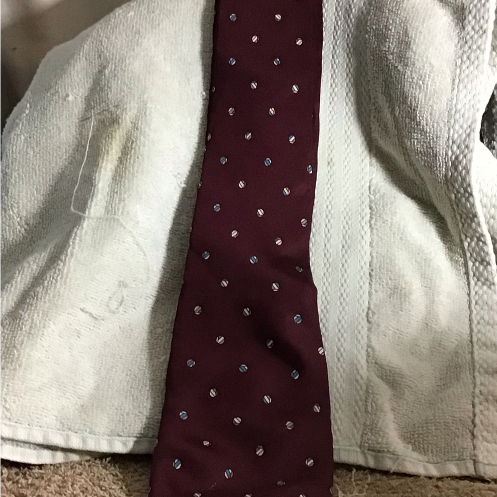 Men's Burgundy Polka Dot Tie - Elegant Office & Event Accessory